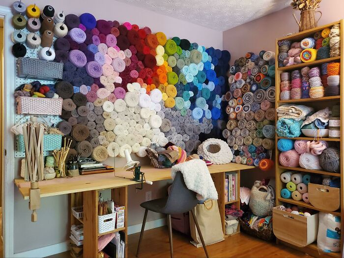 The Yarn Corner In My Craft Room Is My Happy Place