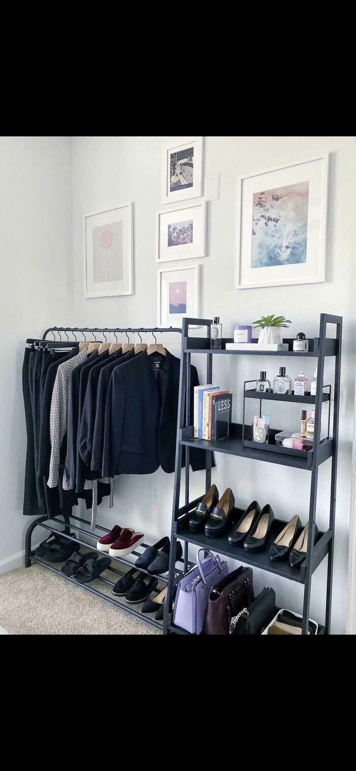My New Closet Has Minimal Hanging Space So I Moved My Work Clothes Into My Bedroom