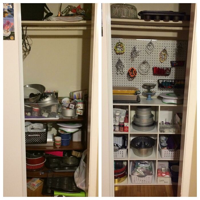I Run A Small Home Bakery And My Supply Closet Had Gotten Out Of Control, So I Finally Organized It. I’m So Happy With The Finished Product!