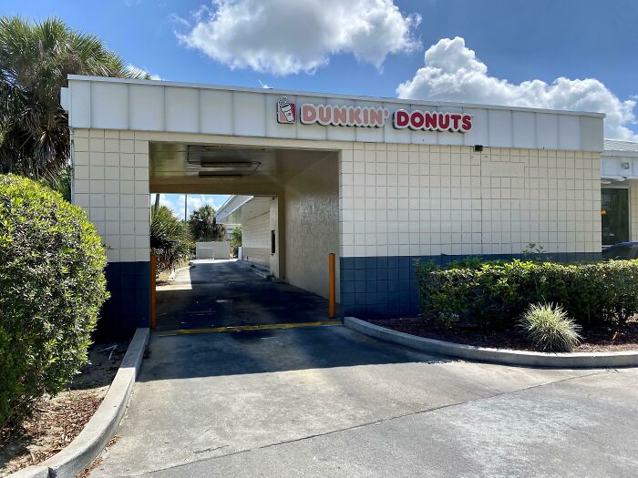 Dunkin’ Donuts Drive Thru In A Former Gas Station Car Wash