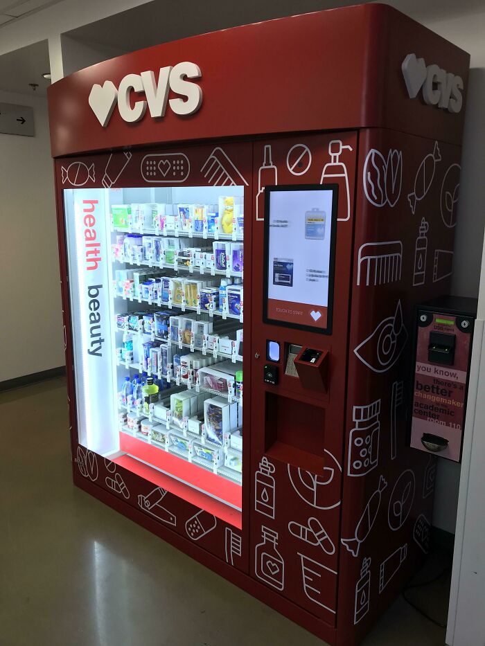 My School Just Installed A CVS Vending Machine Full Of Medicine And Hygiene Products RSL Top 50 unusual vending solutions