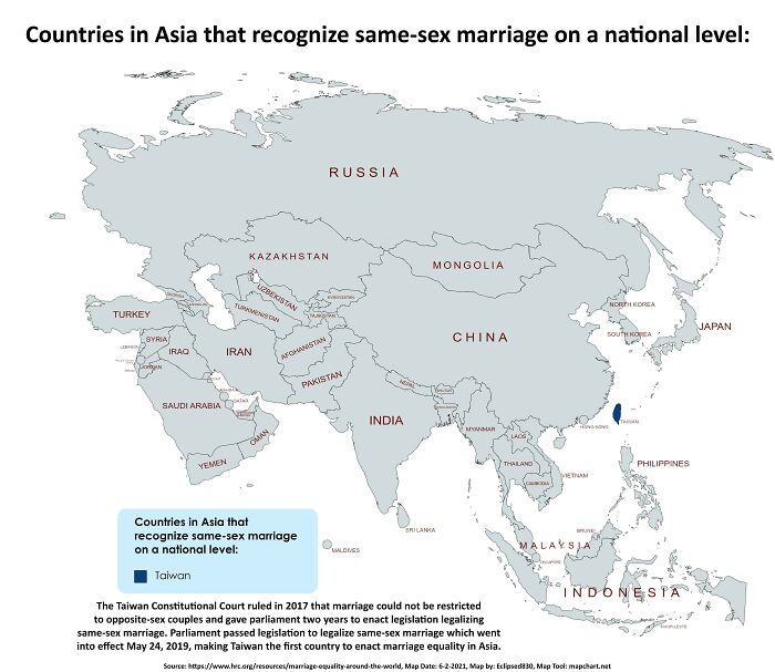 Pride Month Map: Countries In Asia That Recognize Same-Sex Marriage On A National Level