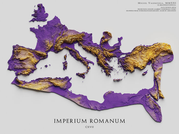 La topografía del Imperio Romano, AD 117