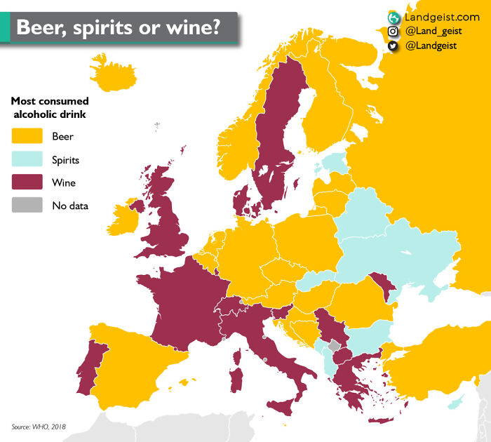 The Most Consumed Type Of Alcoholic Drink In Europe