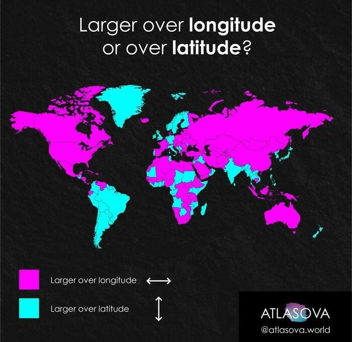 Countries Larger Over Longitude Or Latitude
