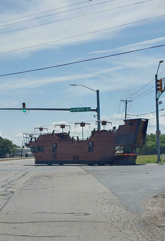 There Was A Massive Pirate Ship Driving Around My Neighborhood