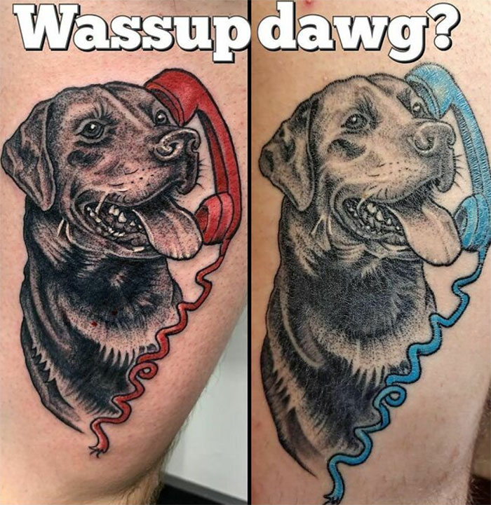 Couple Of Micro Dog Meme Tattoos For Some Brothers, Left Is Fresh, Right Is 2 Weeks Healed, Done @certifiedtattoostudios.
got Openings Asap... Get At Me Dawg...
#denver #colorado #tattoo #tattoos #memetattoo #meme #dogsofinstagram #dogtattoo