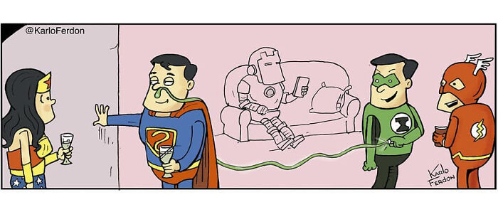 Artist Shows What Superheroes Are Doing In Their Free Time Without Saying A Word (30 New Comics)