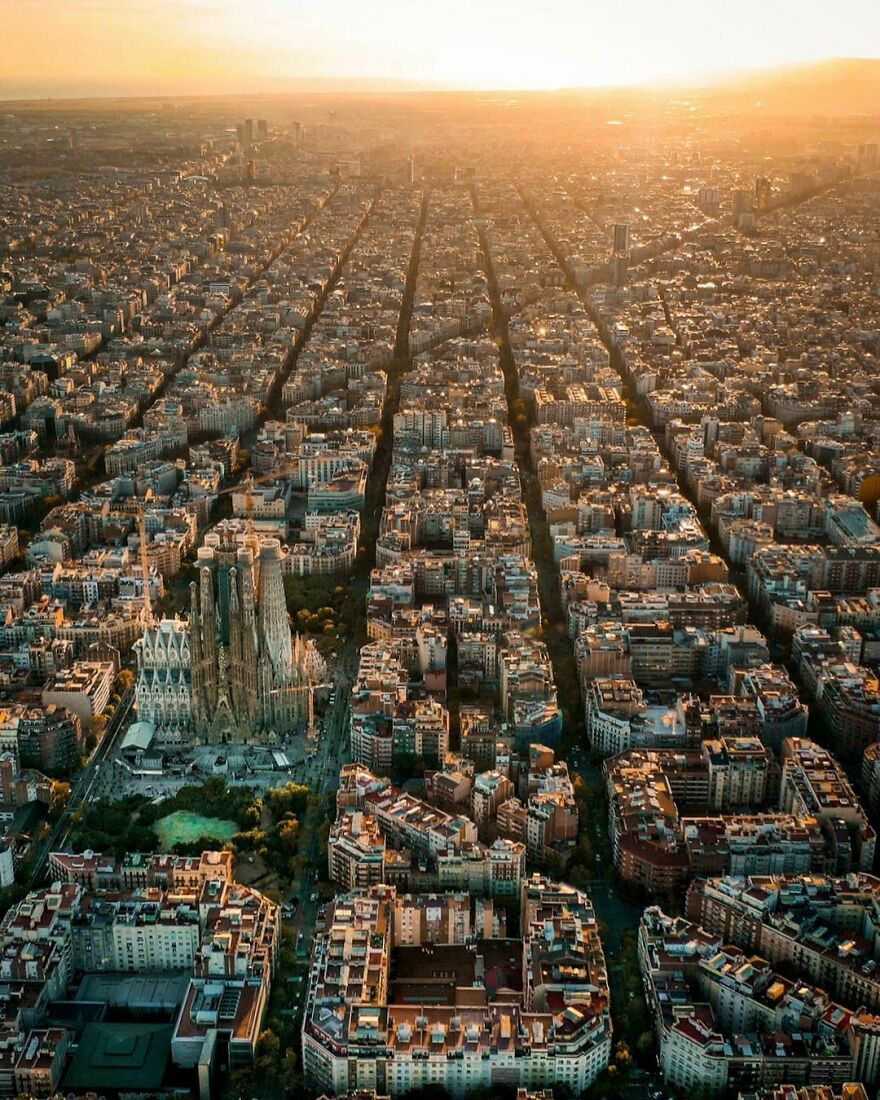 Sunset Over Barcelona, Spain