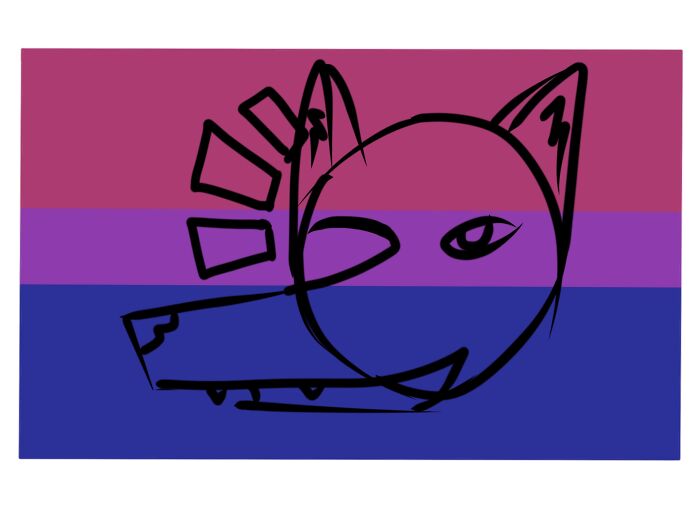 Happy Pride Month! I’m Biromantic And Love Drawing Canines, So Here’s A Dog On A Bi Colors Background