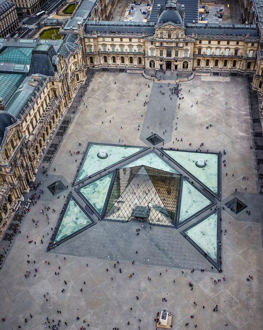 The Louvre Pyramid In Paris, France