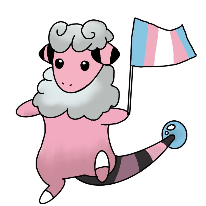 Flaafy For Trans Pride! The Original Cisn’t Pokémon :)