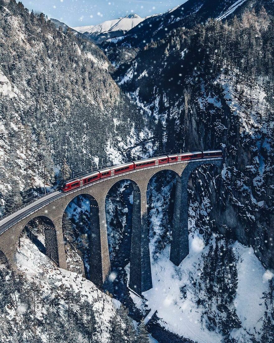 The Landwasser Viaduct In Filisur, Switzerland