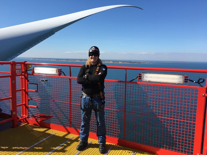 My Career In Green Energy. Me On A 400' Offshore Wind Turbine (Block Island; Off The Coast Of Rhode Island)