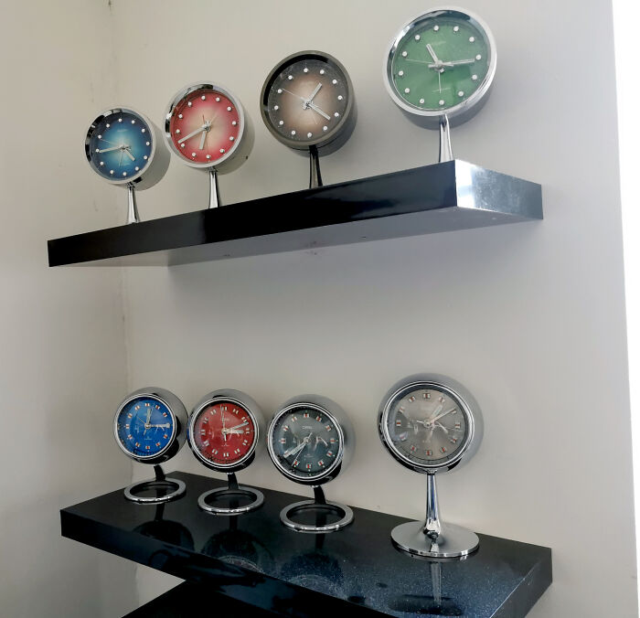 Colecciono relojes de diseño de "la era espacial", de finales de los 60, principios de los 70