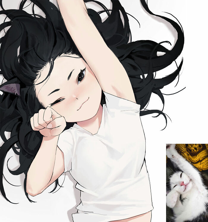 What Would Cats Look Like As Anime Girls? This Japanese Illustrator Has The Answer