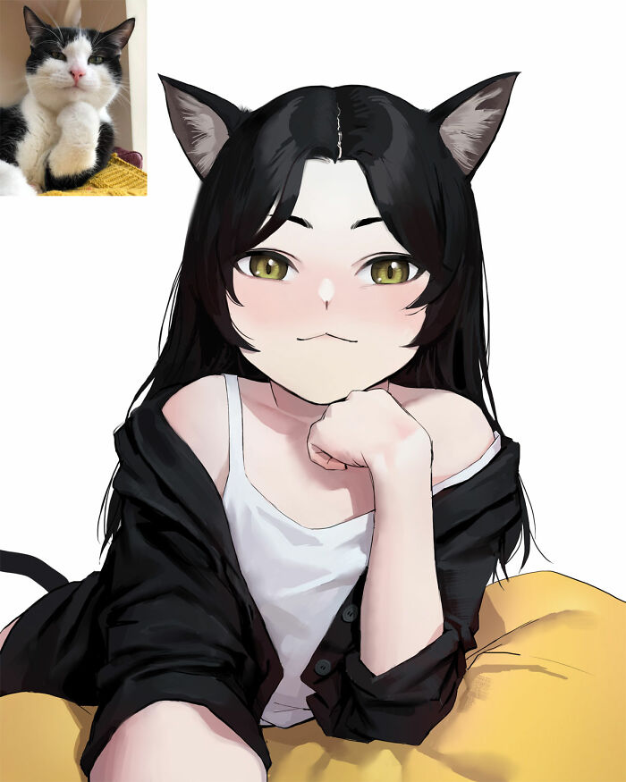 What Would Cats Look Like As Anime Girls? This Japanese Illustrator Has The Answer