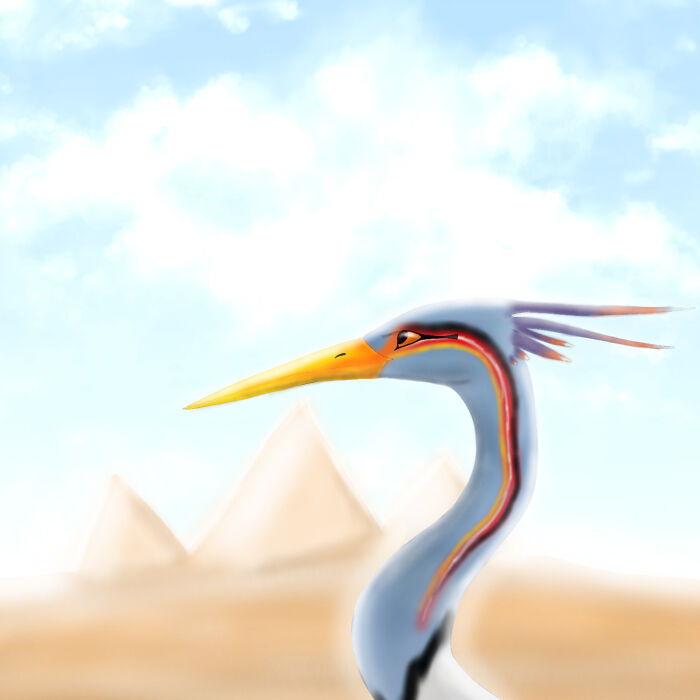 Egyptian Bennu Bird, Art Done In Ibispaint