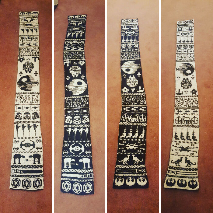 I Finally Finished The Massive Star Wars Double Knit Scarf
