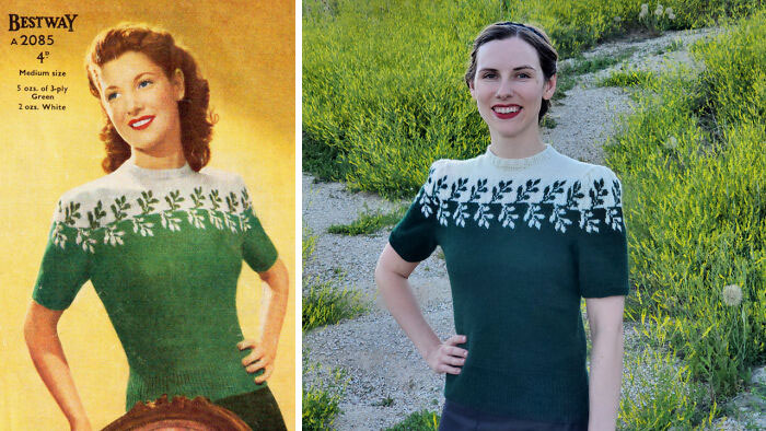 ¡Hace un tiempo terminé este suéter estilo 1940 y quise compartirlo!