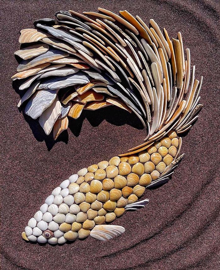 This Artist Creates Captivating Animal Portraits From Seashells Found At The Beach (30 Pics)
