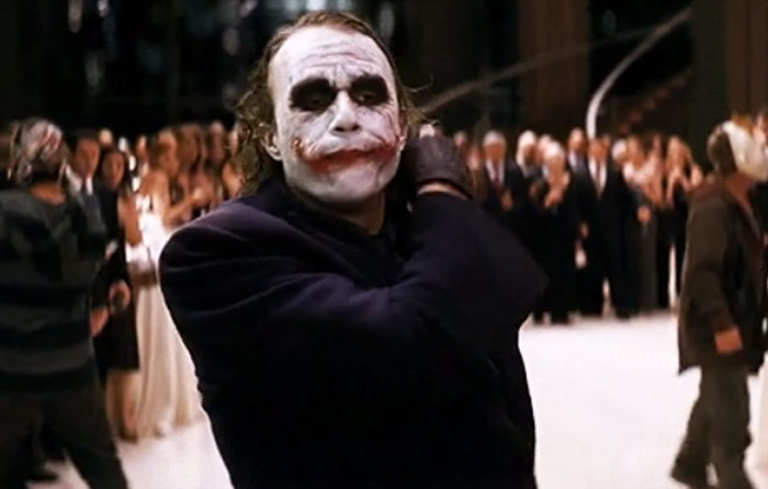 In The Dark Knight (2008), Joker Is Constantly Licking His Lips. This Is Actually Because Of The Prosthetic Scars That Heath Ledger Wore. They Kept Falling Off, So Heath Would Lick His Lips To Keep Them In Place. Gradually, It Became A Part Of The Joker’s Character
