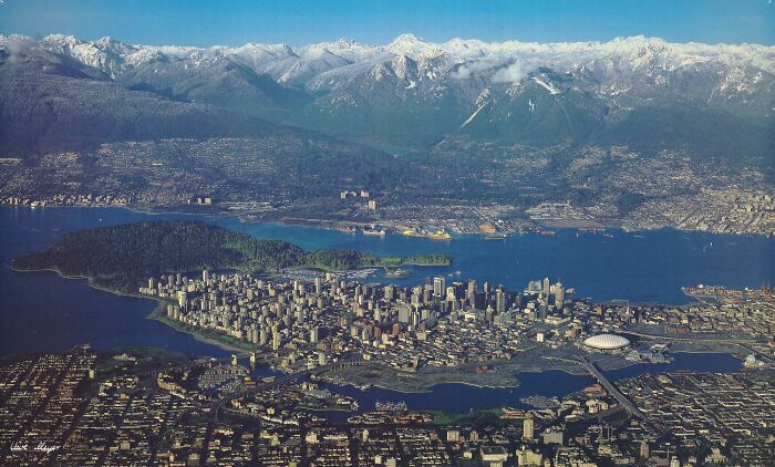 Aerial Shot Of Vancouver In 1988