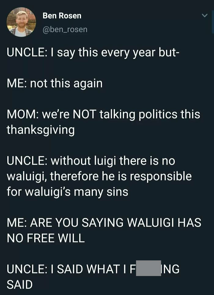 Are You Saying Waluigi Has No Free Will
