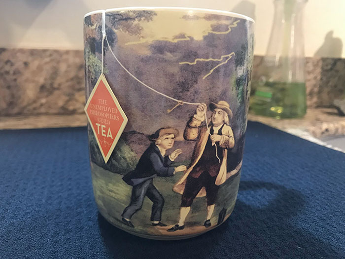 This Benjamin Franklin Mug I Just Got With A Slot To Make The End Of Your Tea Bag The Kite