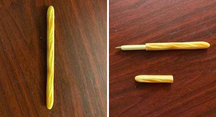 A Pen That Looks Like A Small Baguette When The Lid Is On