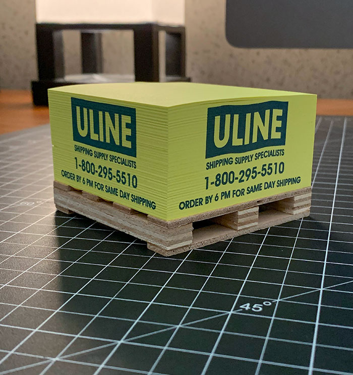 My Desk Notes Are On A Tiny Shipping Pallet