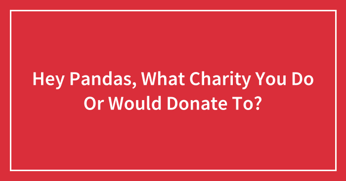 Hey Pandas, What Charity You Do Or Would Donate To? (Closed)