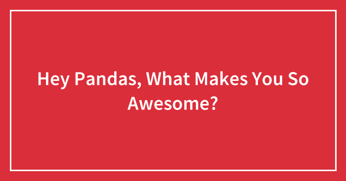 Hey Pandas, What Makes You So Awesome? (Closed)