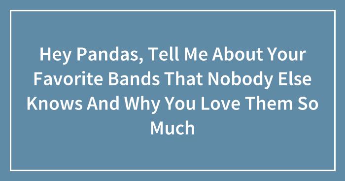 Hey Pandas, Tell Me About Your Favorite Bands That Nobody Else Knows And Why You Love Them So Much (Closed)
