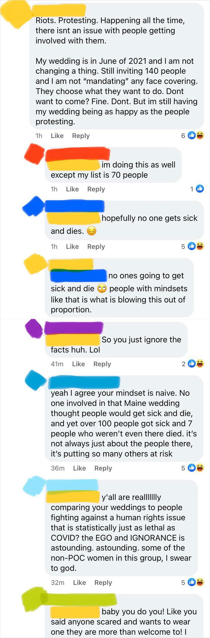 Another Bride Comparing Her Wedding To Protests