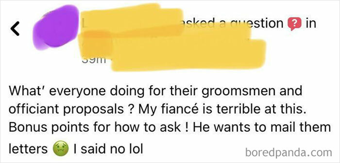 This Guy Wants To Write A Thoughtful Letter Instead Of Filling A Big Box With Dollar Store Stuff Cricuted To Say Groomsman. Apparently That Makes Him A Jerk?