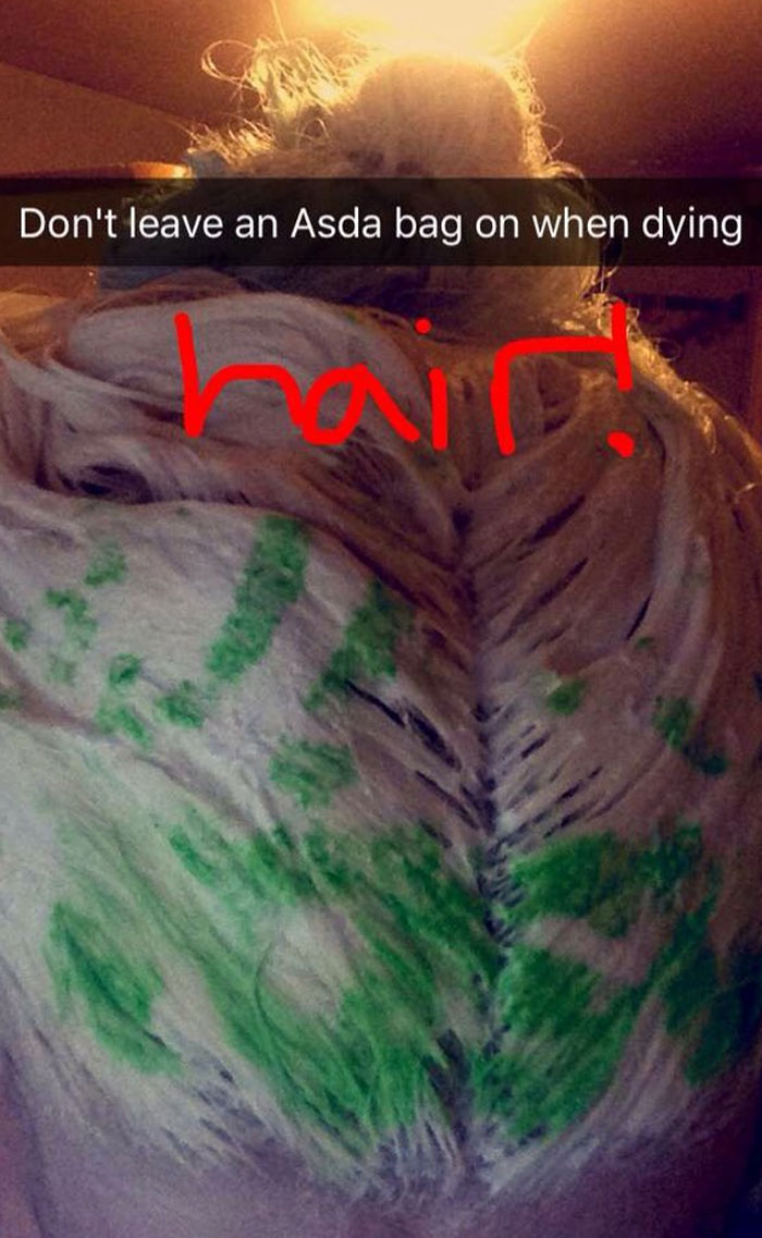 Don't Leave An ASDA Bag On When You're Dyeing Your Hair