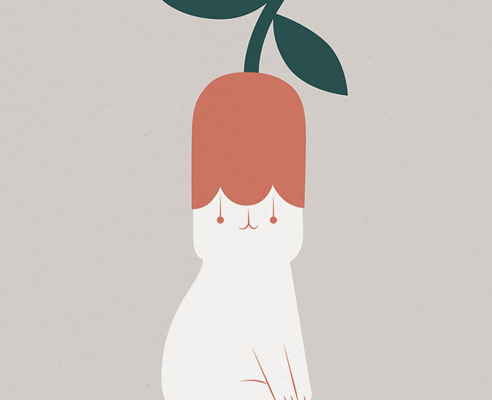 My 26 Minimal Illustrations With Cats And Plants