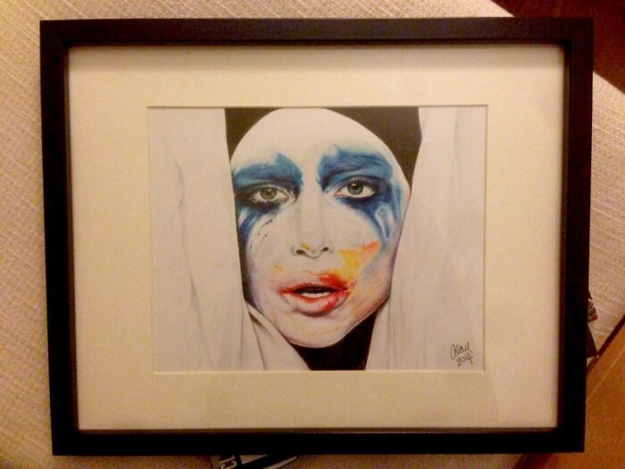 Colored Pencil Portrait Of Gaga For My Partner!