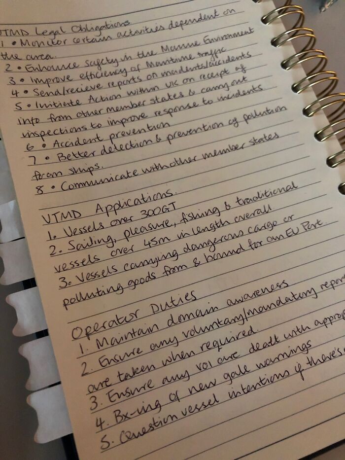 Here’s My Handwriting - Notes In Prep For A Maritime Exam!