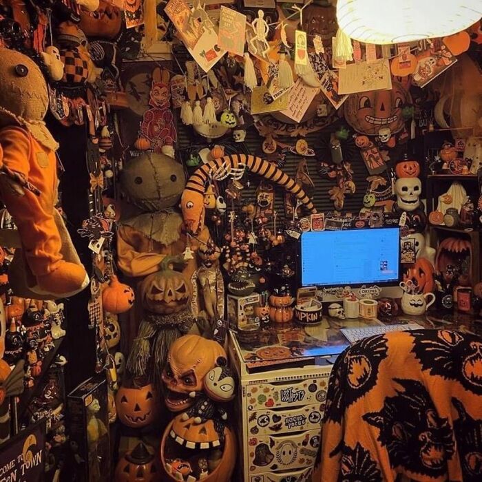 My Office. I Love Halloween. It’s Actually My Career And I Sell And Make Halloween Things Too 🎃