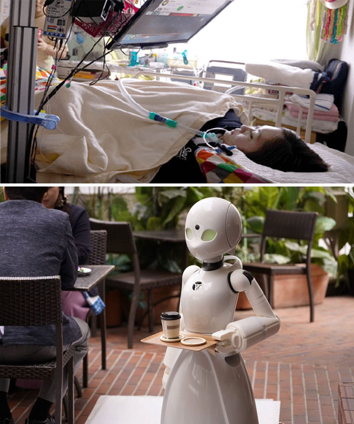 Una cafetería japonesa contrata a personas con parálisis para que controlen a los robots que sirven la comida y así puedan seguir obteniendo ingresos