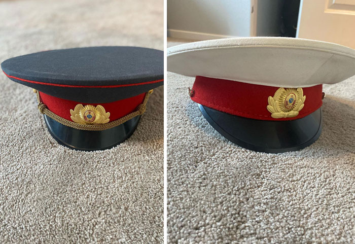 My Father Found These Old USSR Military Hats That His Grandfather Gave Him When He Went To Russia Right At The Time Of The USSR's Collapse