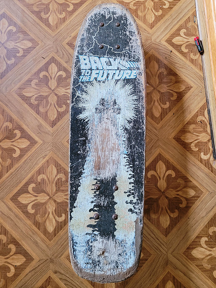 I Found An Original 1985 Back To The Future Skateboard At The Back Of My Parents' Shed Today. Shame About The Condition But Still Great