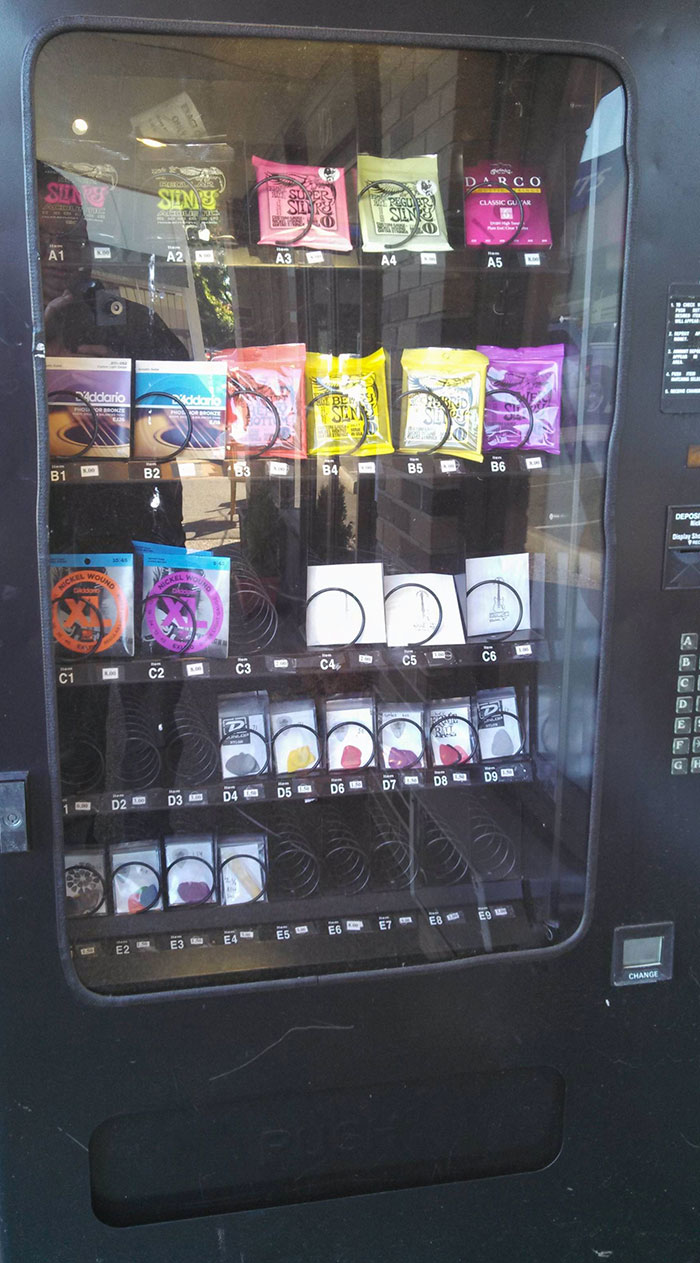 This Vending Machine Outside A Guitar Store Sells Strings And Picks