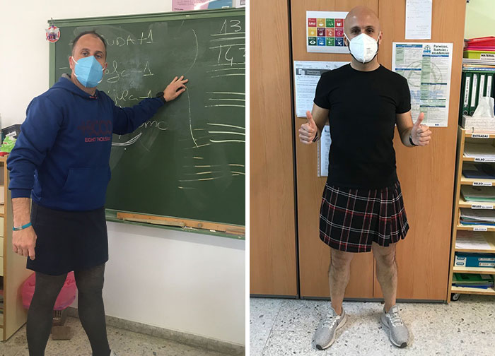 Male Teachers Are Wearing Skirts To Class In Order To Protest This Student Getting Expelled Over It