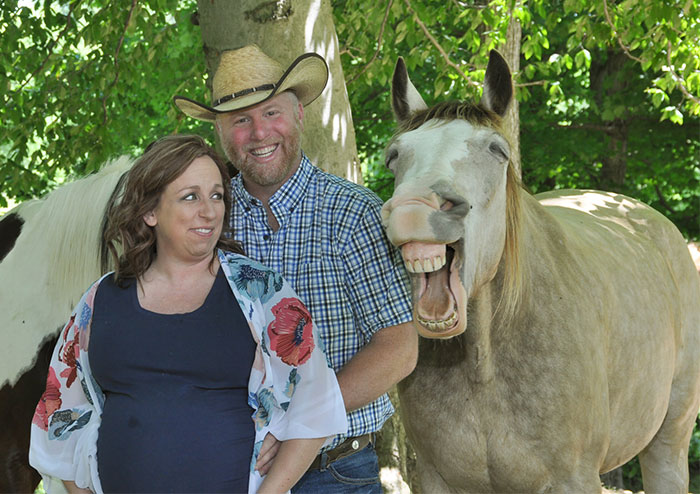 Hilarious Horse Photobombs Maternity Photo Shoot With Infectious Smile, Goes Viral