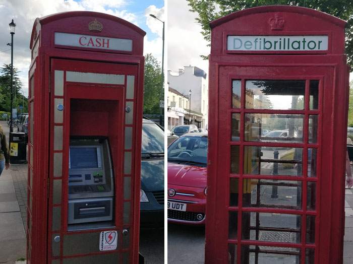 Estas dos cabinas telefónicas del Reino Unido han sido reutilizadas