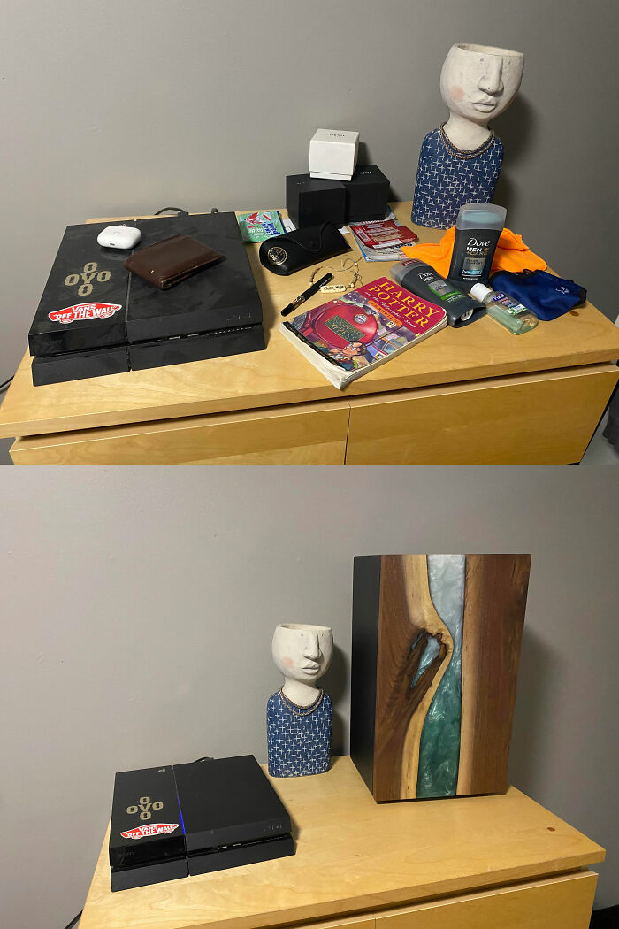 I Built A Small Storage Cabinet To Clean Up My Dresser Space