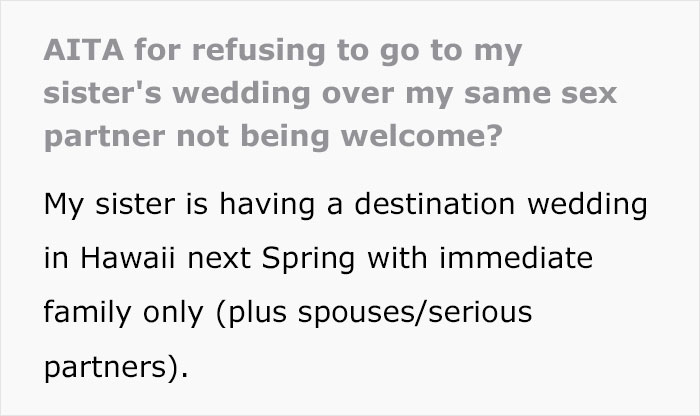 Catholic Woman Doesn't Want Her Sister To Bring Her Girlfriend To Her Wedding, Starts A Family Conflict